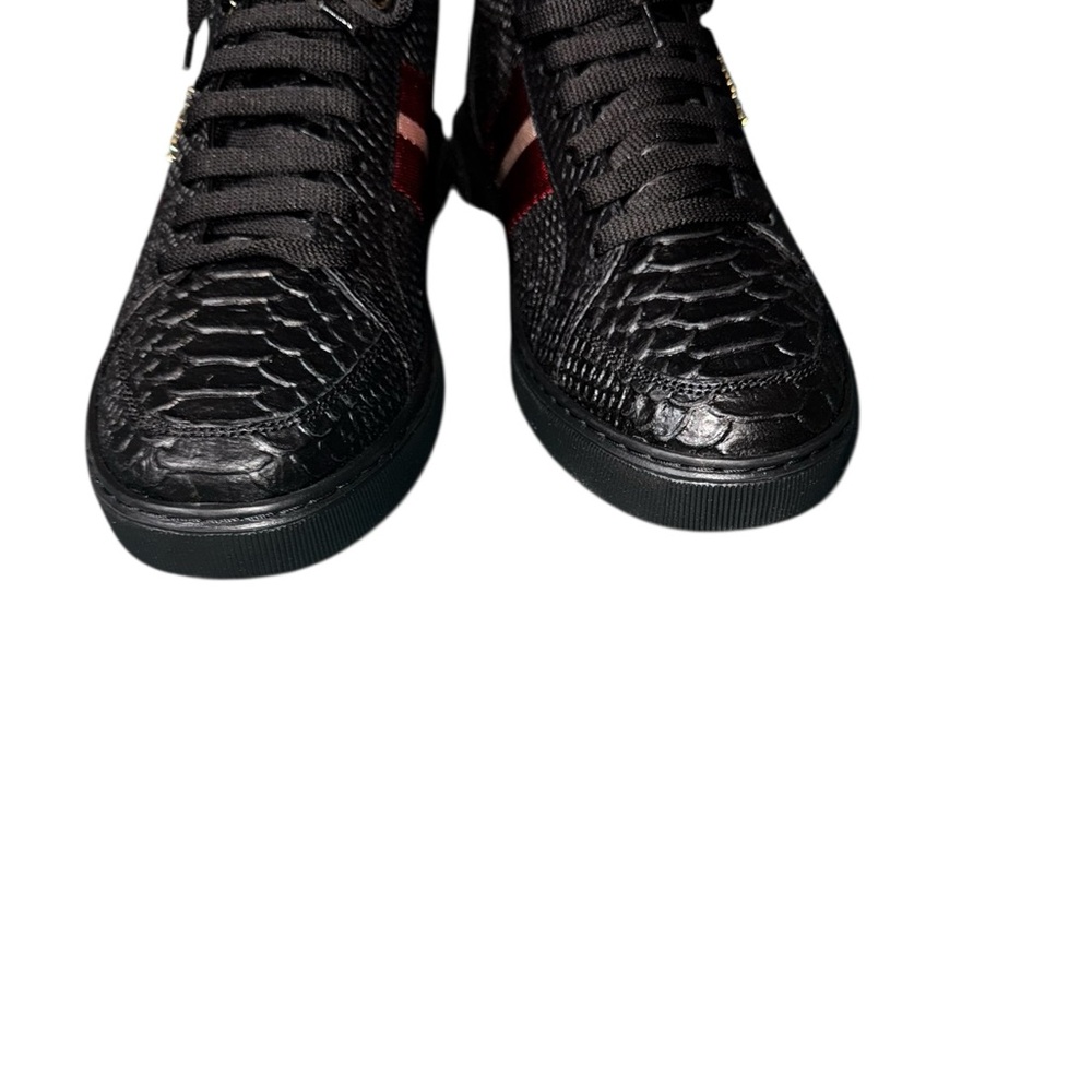Men’s BALLY Croc Embossed Leather Sneakers US 8.5 - Picture 3 of 9